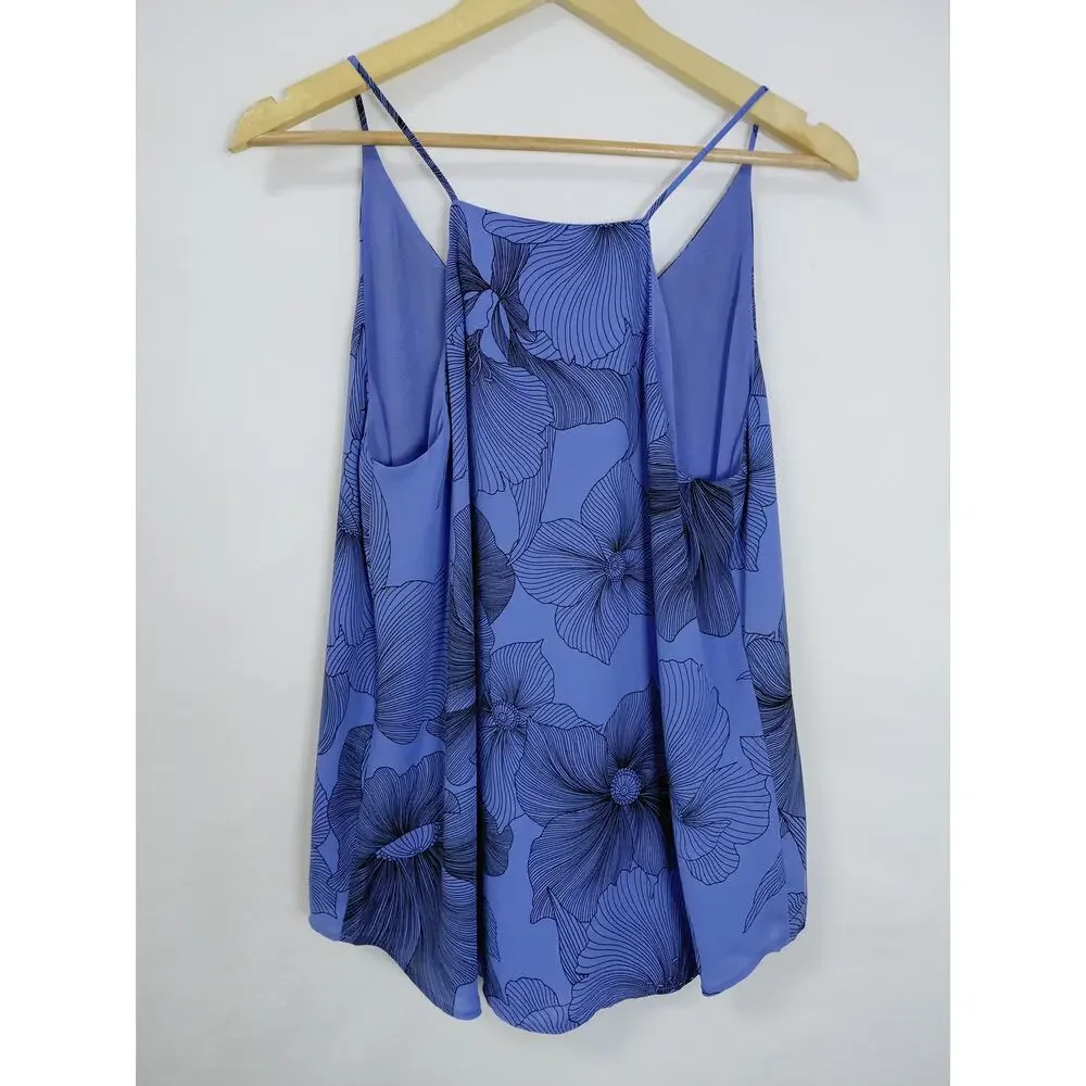 Loft Blue Floral Lightweight Tank Women Size M